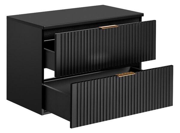 Koupelnová skříňka s deskou ADEL Black D80/1 | 80 cm