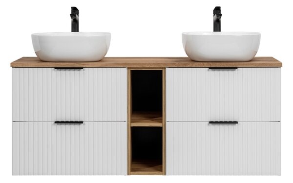 Koupelnová skříňka s umyvadlem a deskou ADEL White DU140/1 | 140 cm