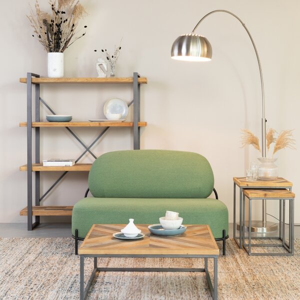 White Label Stříbrná stojací lampa WLL BOW 190 - 205 cm