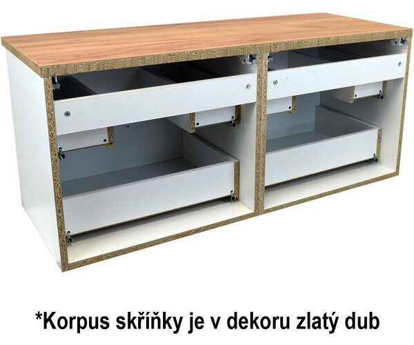 Comodo Koupelnová skříňka pod deskové umyvadlo Agria GO 120-HD - zlatý dub/zlatý dub