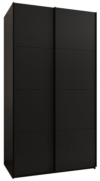 Šatní skříň LUX 1 s posuvnými dveřmi, 130×245,5×64 Černá / černé