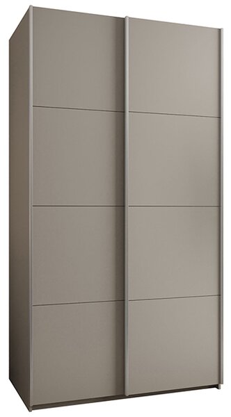 Šatní skříň LUX 1 s posuvnými dveřmi, 130×245,5×64 Kašmír / stříbrné