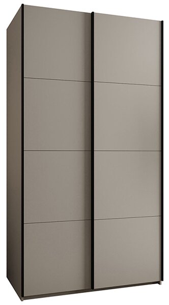 Šatní skříň LUX 1 s posuvnými dveřmi, 130×245,5×64 Kašmír / černé