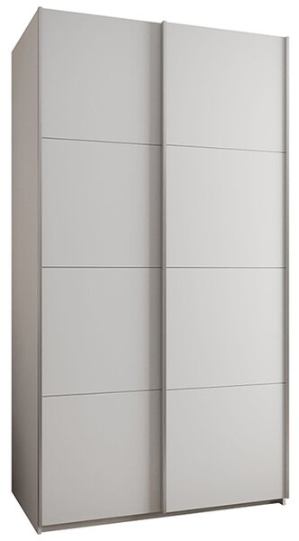 Šatní skříň LUX 1 s posuvnými dveřmi, 130×245,5×64 Bílá / stříbrné