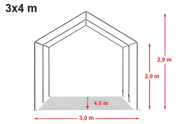 Párty stan 3x4 m STANDARD - ohnivzdorný barva Bílá