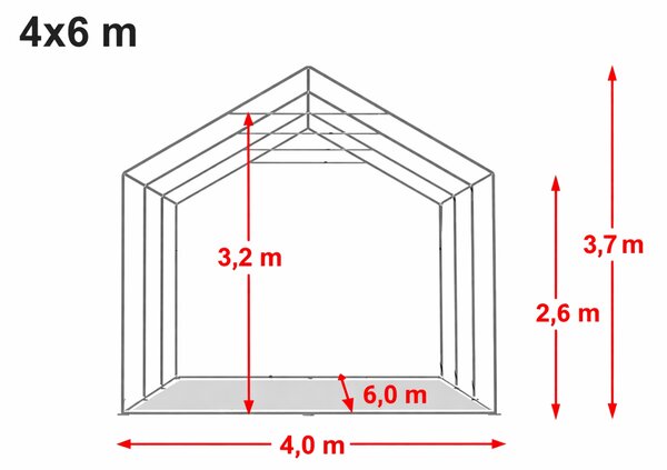 Párty stan 4x6 m PREMIUM - ohnivzdorný barva Bílá