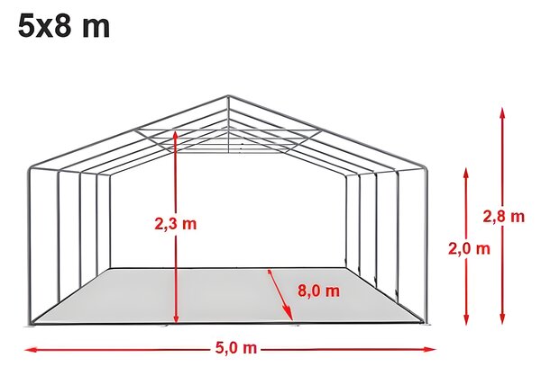 Párty stan 5x8 m PREMIUM - ohnivzdorný barva Modro-bílá