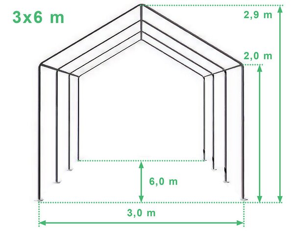 Párty stan 3x6 m STANDARD - ohnivzdorný barva Bílá