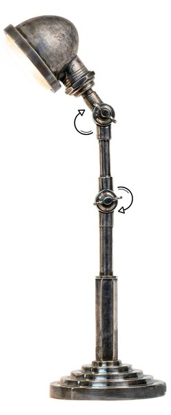 Industriální stolní lampa ANAKIN Barva: stříbrná