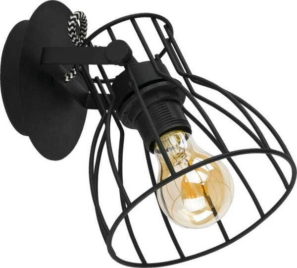 TK Lighting 2120 ALANO - Nástěnná retro lampička v černé barvě, 1 x E27 (Retro lampa na zeď v černé barvě)