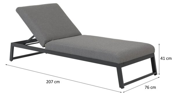 Doppler MELIA LIKA-TEX® zahradní lehátko šedá Doppler