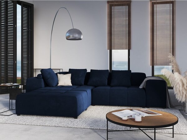 Modrá sametová opěrka k modulární pohovce Rome Velvet - Cosmopolitan Design
