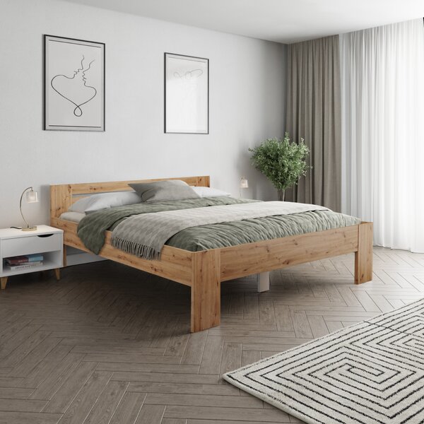 KONDELA Postel, 180x200, dub artisan, BASIS