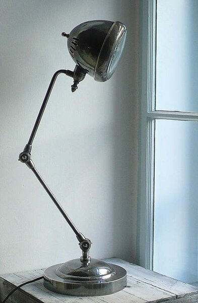 Retro stolní lampa BUGSY - poslední kus Barva: stříbrná