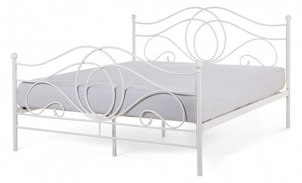 Manželská postel 160 cm LAURA (s roštem) (bílá). 1007328