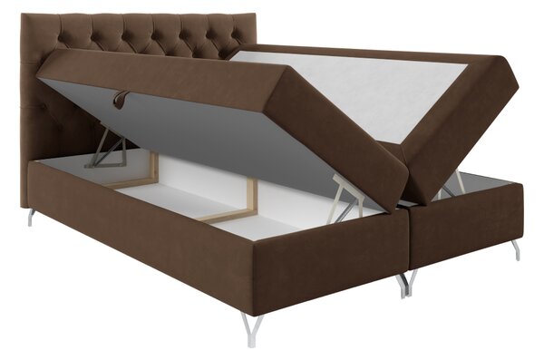 KONDELA Boxspringová postel, 160x200, hnědá látka Velvet, GULIETTE + dárek