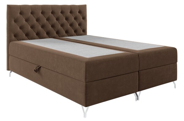 KONDELA Boxspringová postel, 160x200, hnědá látka Velvet, GULIETTE + dárek