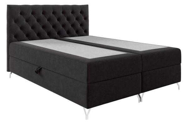 KONDELA Boxspringová postel, 140x200, černá látka Velvet, GULIETTE + dárek