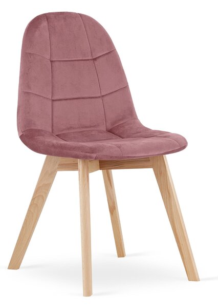 Tmavě růžová sametová jídelní židle BORA