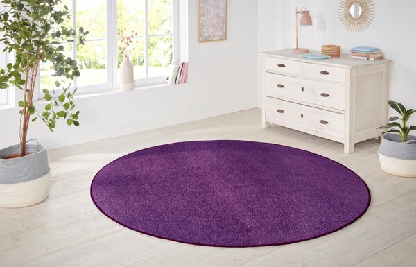 Hanse Home, Kusový koberec Nasty 101150 Purple kruh, 133x133 (průměr) kruh, fialová, chodba / předsíň