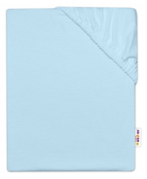 Baby Nellys Dětské jersey prostěradlo do postýlky - sv. modrá, 140 x 70 cm