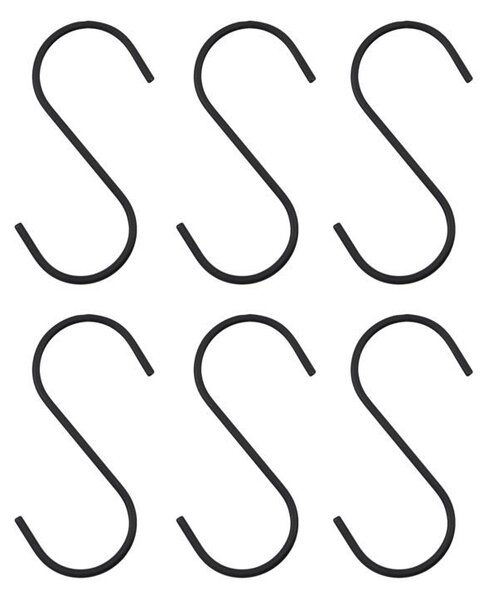 Kovový háček Snap Black – set 6 ks