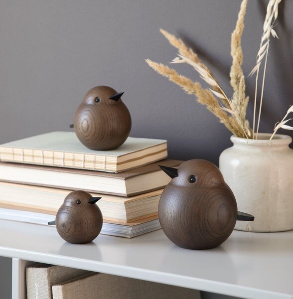 Dřevěný ptáček Mama Sparrow Smoke Stained Oak