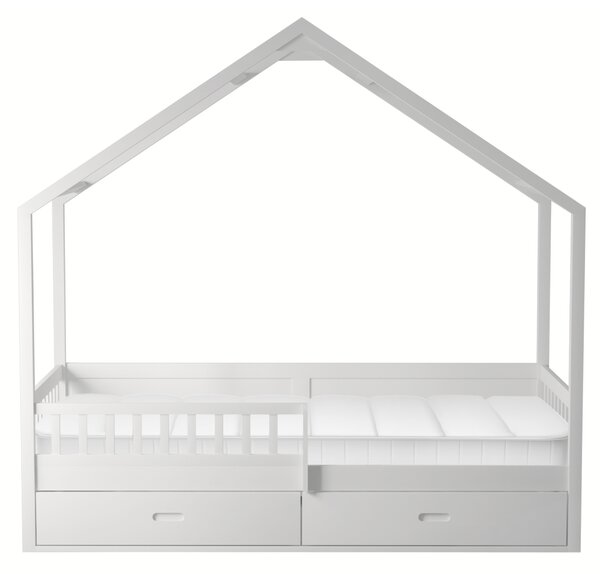 KONDELA Montessori postel, 90x200, bílá, masiv, BIANKA
