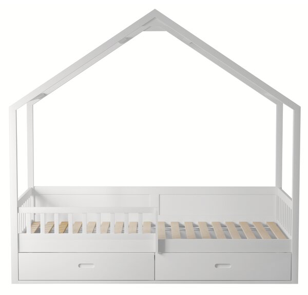 KONDELA Montessori postel, 90x200, bílá, masiv, BIANKA