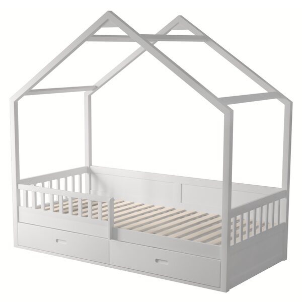 KONDELA Montessori postel, 90x200, bílá, masiv, BIANKA