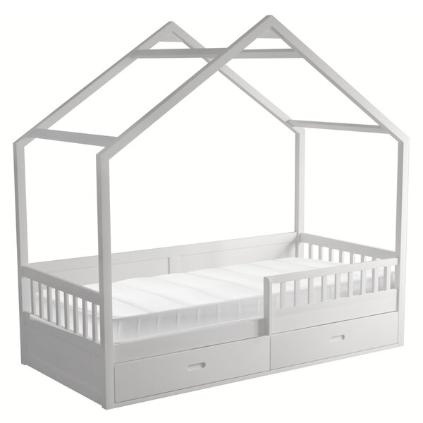 KONDELA Montessori postel, 90x200, bílá, masiv, BIANKA
