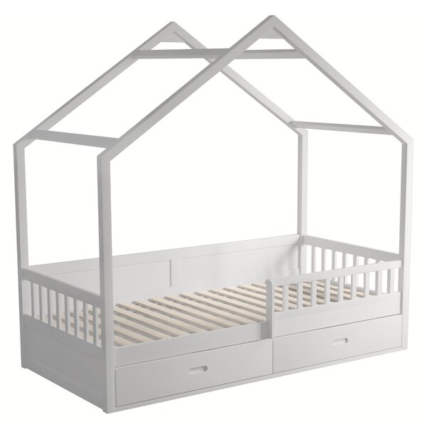 KONDELA Montessori postel, 90x200, bílá, masiv, BIANKA