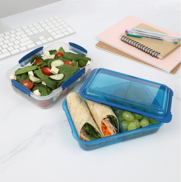 Sistema Dělený svačinový box To Go LunchStack Rectangle 1,8 l, modrá