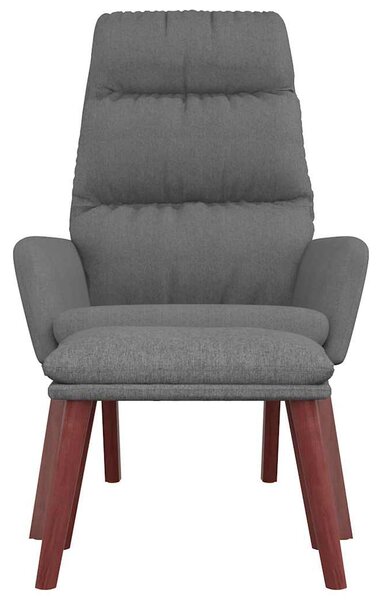 Relaxační křeslo se stoličkou světle šedé textil 3097563