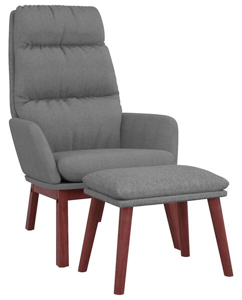 Relaxační křeslo se stoličkou světle šedé textil 3097563