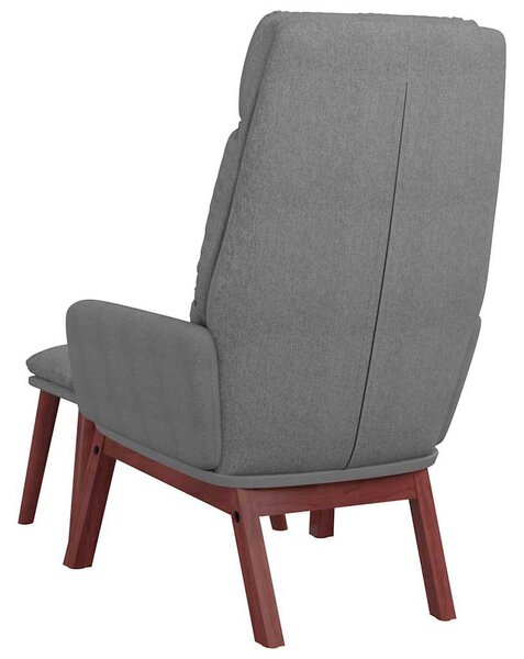 Relaxační křeslo se stoličkou světle šedé textil 3097563