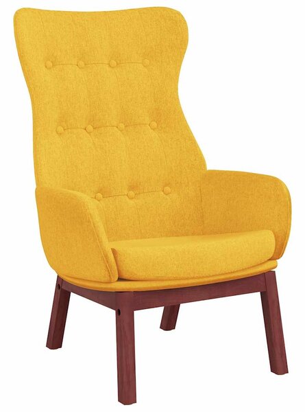 Relaxační křeslo s podnožkou hořčicově žluté textil 3097730
