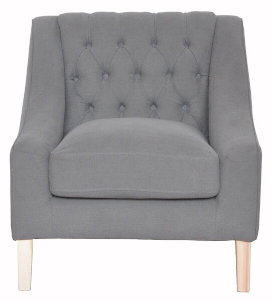 Čalouněné křeslo Bradford DT22 Barva nohou: Brossé Clair, Sametové čalounění: Blue, Přírodní látka: Žadná