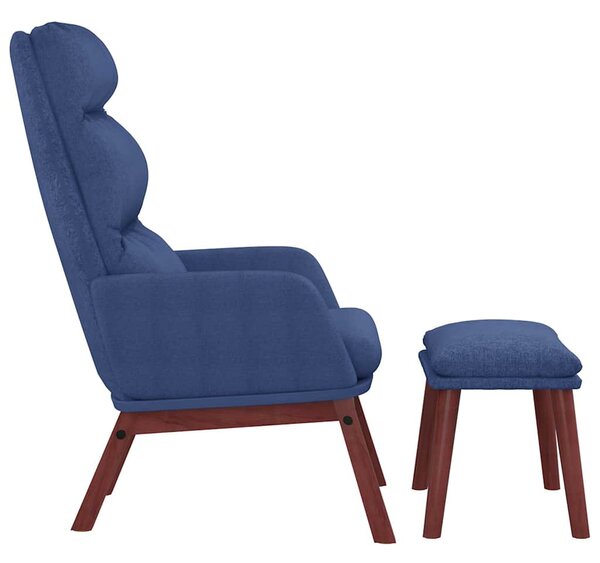 Relaxační křeslo se stoličkou modré textil 3097567