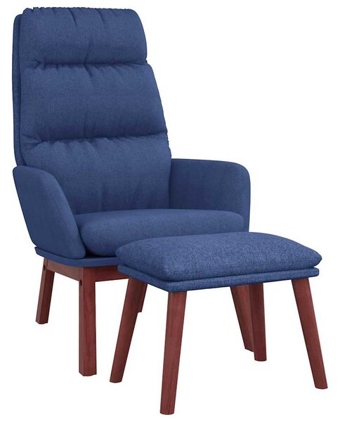 Relaxační křeslo se stoličkou modré textil 3097567