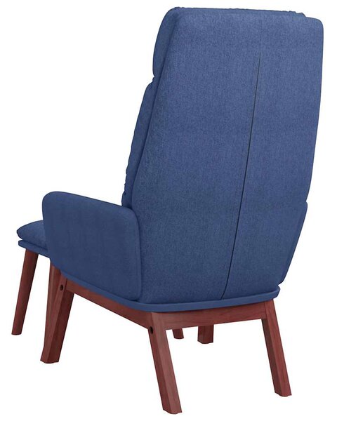 Relaxační křeslo se stoličkou modré textil 3097567