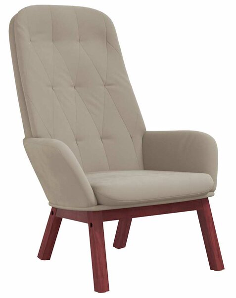 Relaxační křeslo s podnožkou světle šedé samet 3097656
