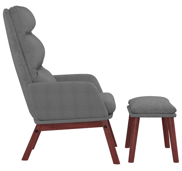 Relaxační křeslo se stoličkou světle šedé textil 3097563