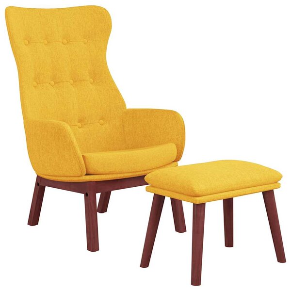 Relaxační křeslo s podnožkou hořčicově žluté textil 3097730