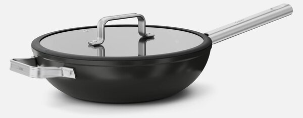 Fabini Wok pánev Meda 5.0 Standard, ø 28 cm - Nepřilnavá pánev s keramickým povrchem s poklicí, černá