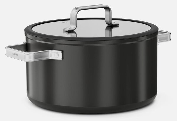 Fabini Kastrol Meda 5.0 Standard, ø 24 cm (5,4 l) - Nepřilnavý kastrol s keramickým povrchem s poklicí, černý