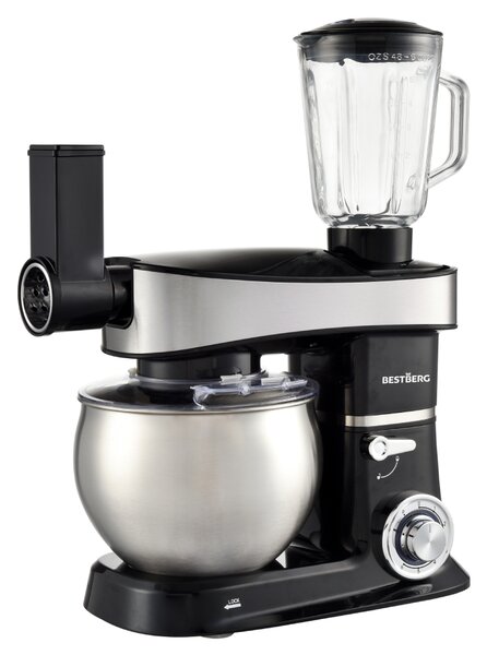 Multifunkční kuchyňský robot BestBerg BBR-2000BK / 2000 W / 6 l / 6 rychlostí / černá
