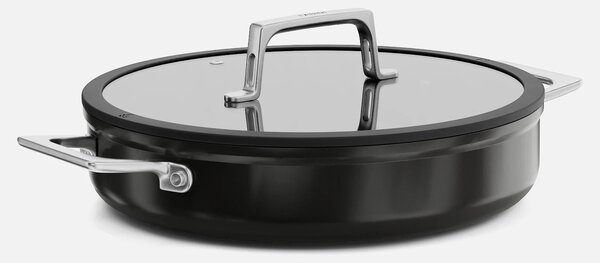 Fabini Servírovací tegame pánev Meda 5.0 Pro, ø 28 cm - Nepřilnavá pánev s keramickým povrchem s poklicí, černá