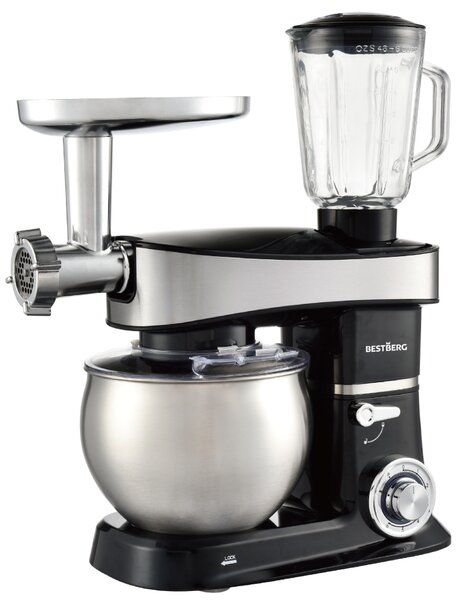 Multifunkční kuchyňský robot BestBerg BBR-2000BK / 2000 W / 6 l / 6 rychlostí / černá