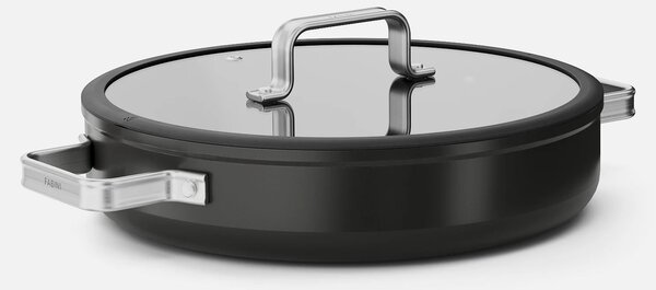 Fabini Servírovací tegame pánev Meda 5.0 Standard, ø 28 cm - Nepřilnavá pánev s keramickým povrchem s poklicí, černá